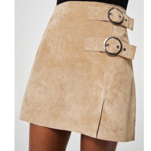 Mango Genuine Leather Buckle Skirt - Picture 6 of 6